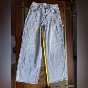 Woman’s Windsor size 7 flare wide leg cargo denim jeans salvage Y2K barrel prepp